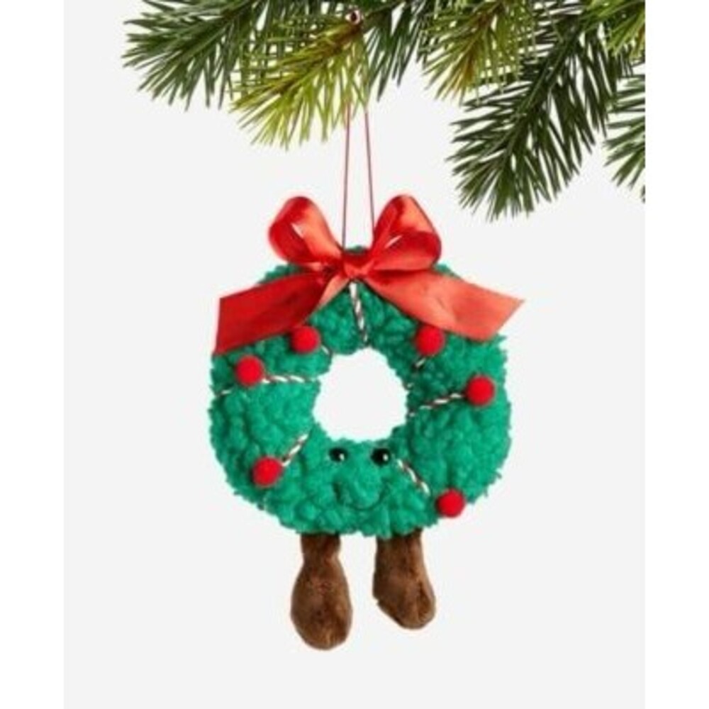 New Holiday Lane Tiny Tidings Wreath Fabric Ornament